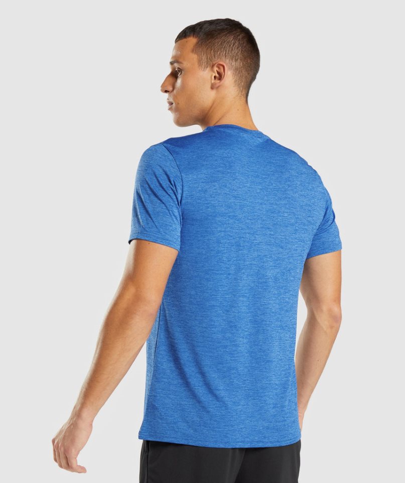 Men's Gymshark Arrival Marl T-Shirts Blue | NZ 5LIAWG